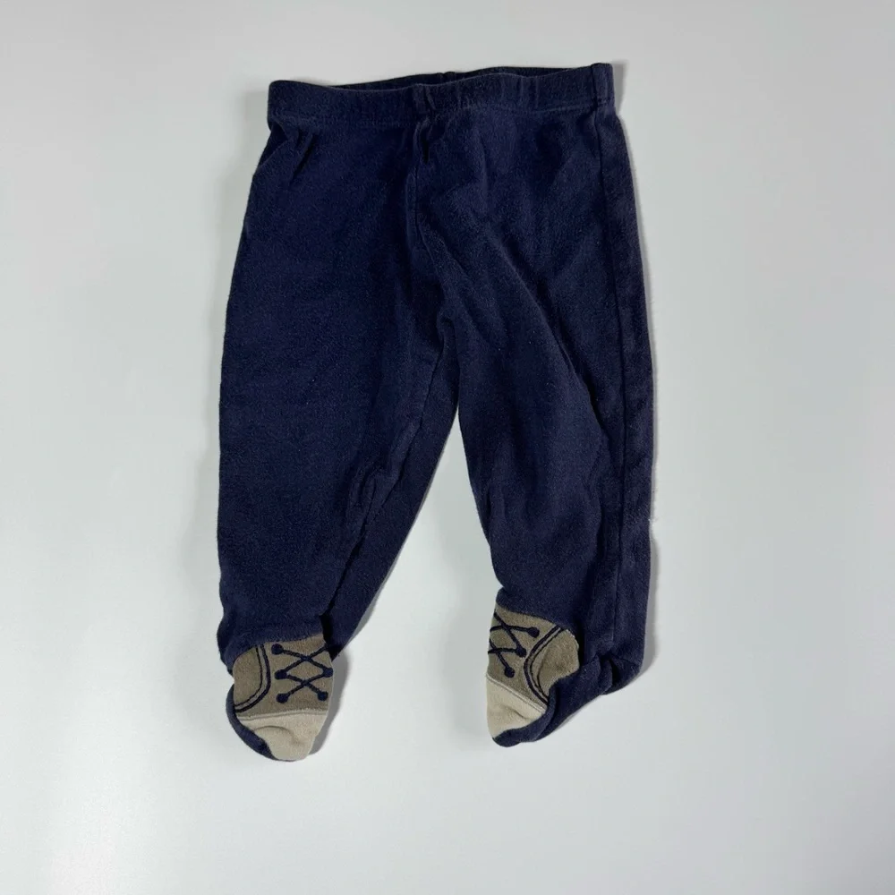 Baby Boy Pants Size 6 Months Carter’s Blue Gray Navy Baseball Sports Buttons - Picture 6 of 15